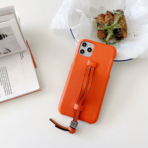 Leather Wrist Strap Phone Case