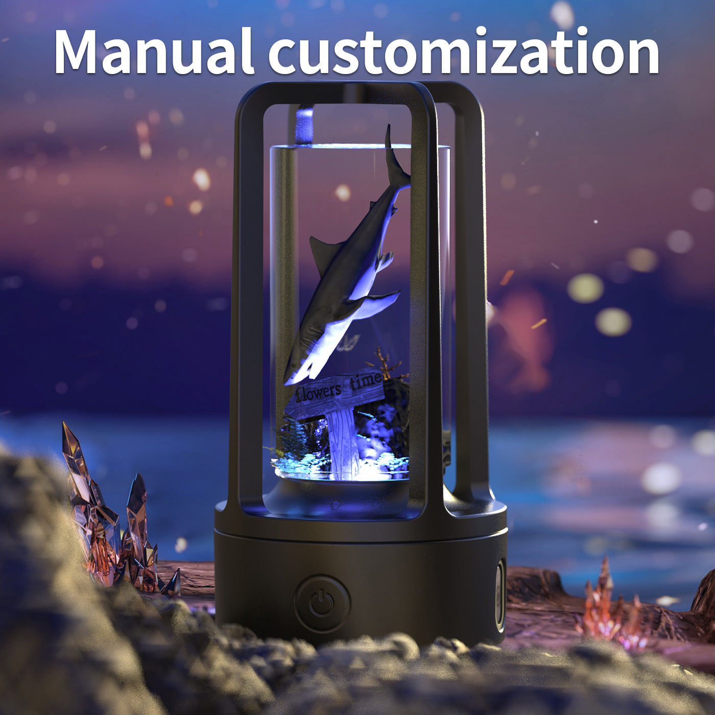 2-in-1 Audio Crystal Light and Bluetooth Speaker Gift - Touch-Controlled Resin Night Light