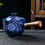 Ceramic Teapot With Wooden Handle Side-Handle Pot